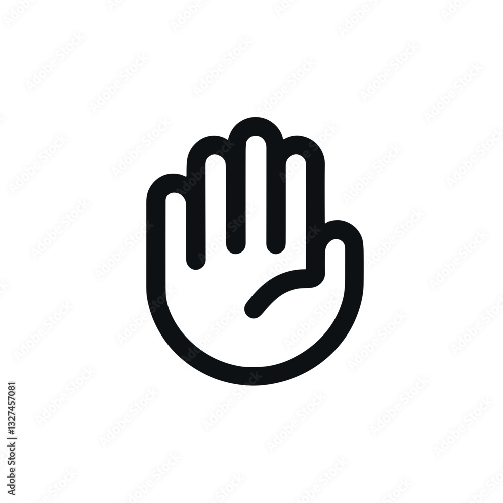 Symbolic hand gesture signaling stop, communication concepts Symbolic hand gesture signaling stop, communication concepts