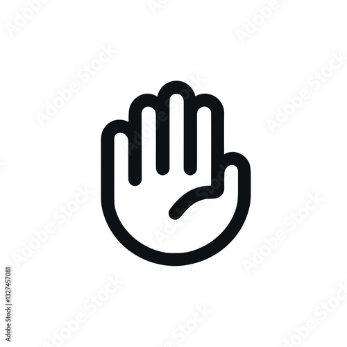 Symbolic hand gesture signaling stop, communication concepts