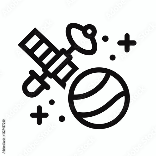 Syringe and basketball icon illustrating sports and healthcare, integration