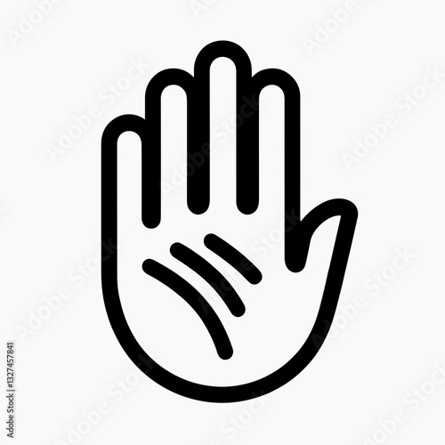 Gesturing hand signaling stop, communication and awareness