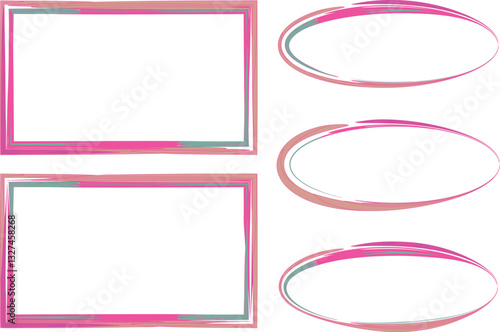 light pink colorful abstract frames collection