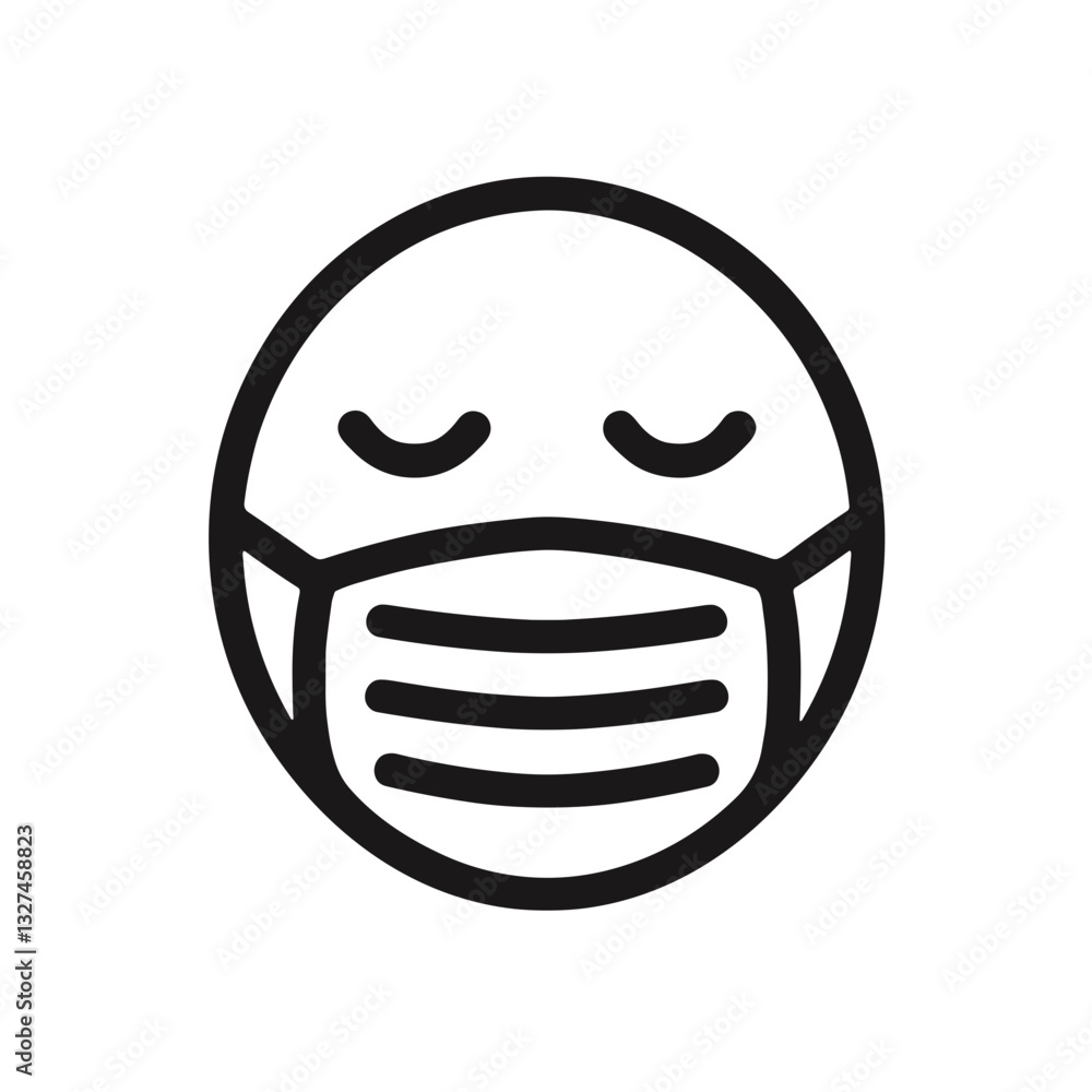 Obraz premium Calm face with mask expressing serenity, health awareness