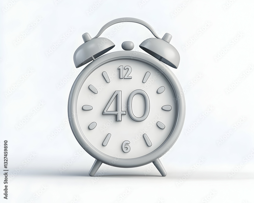 Gray alarm clock showing 40 minutes Gray alarm clock showing 40 minutes