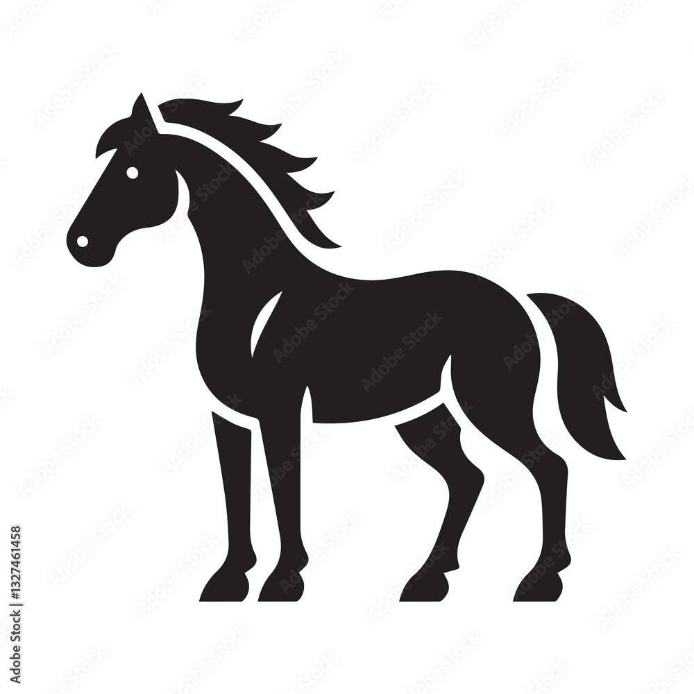 Simple Horse Vector Icon – Modern Logo & Illustration Simple Horse Vector Icon – Modern Logo & Illustration