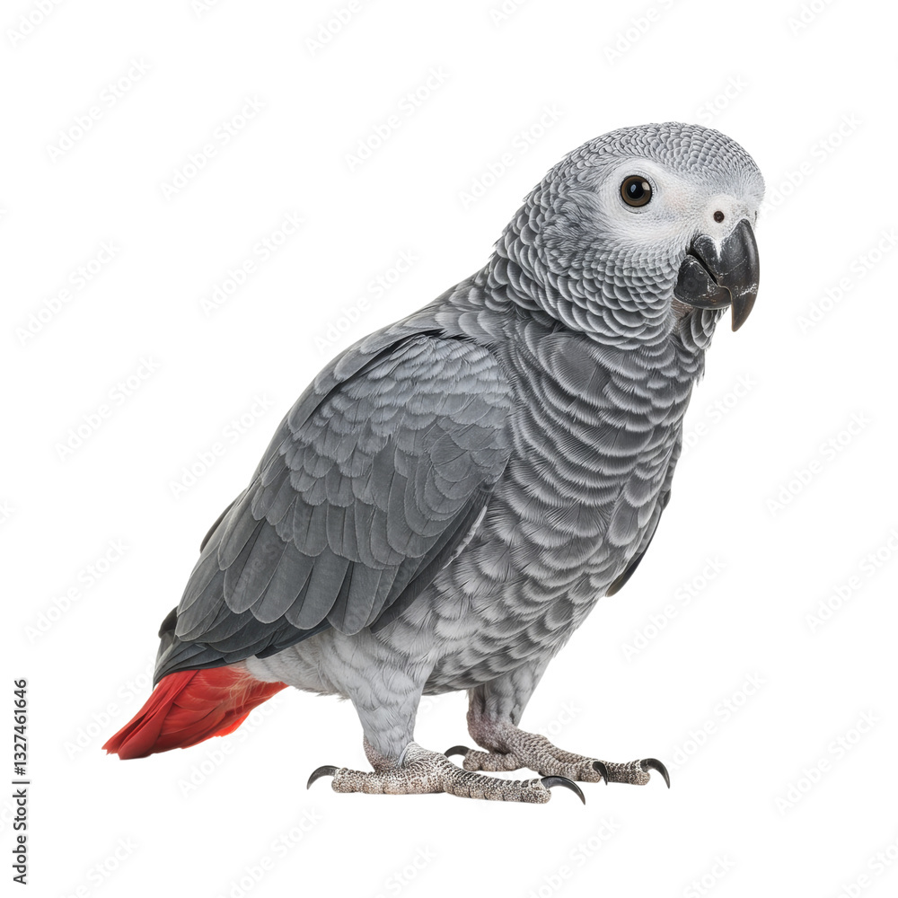 Naklejka premium African Grey Parrot on high quality transparent background png