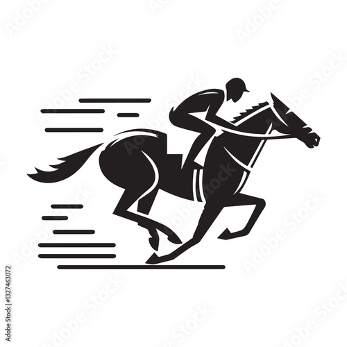 Simple Palio Race Horse Vector Icon – Modern Logo & Illustration