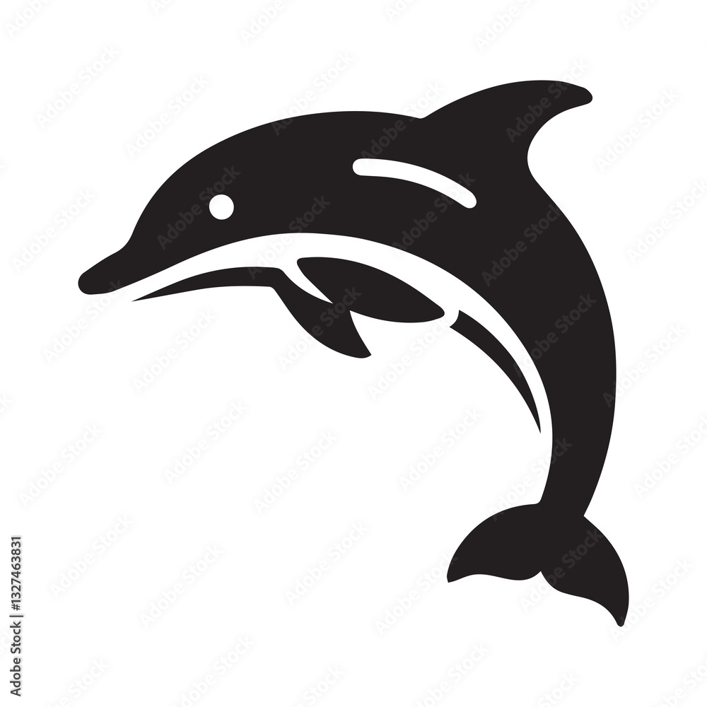 Simple Dolphin Vector Icon – Modern Logo & Illustration Simple Dolphin Vector Icon – Modern Logo & Illustration