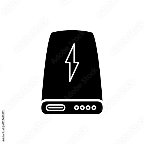 power bank icon, simple flat style, illustration, logo sign symbol pictogram template, for ui or ux isolated on white for mobile app, editable