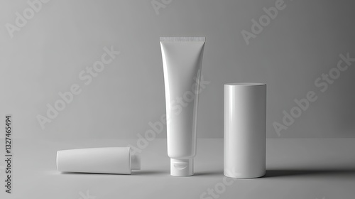 Wallpaper Mural A stylish and realistic 3D illustration of a white tube and its packaging, ideal for cosmetics, ointments, creams, toothpaste, and glue. Torontodigital.ca