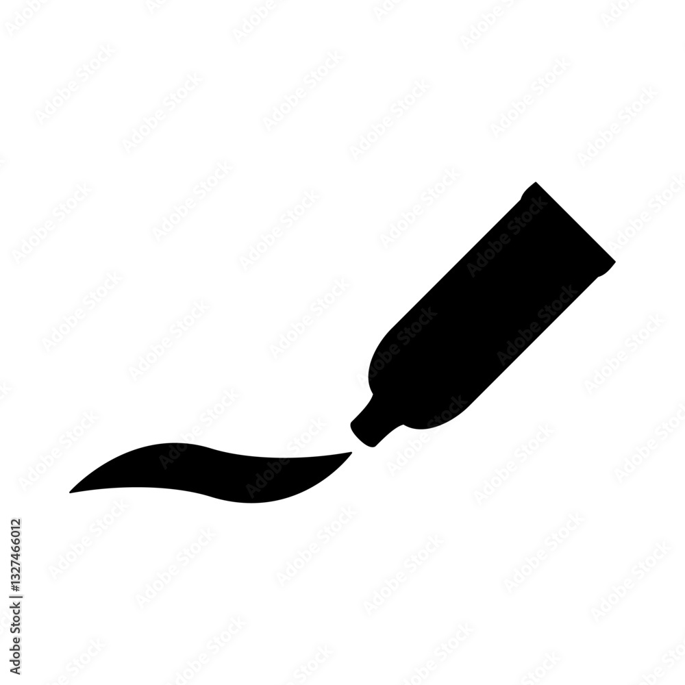 Obraz premium Tube, container, toothpaste, cream, gel icon, simple flat style, illustration, logo sign symbol pictogram template, for ui or ux isolated on white for mobile app, editable