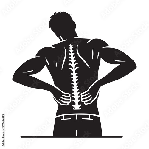 Simple Back Pain Vector Icon – Modern Logo & Illustration