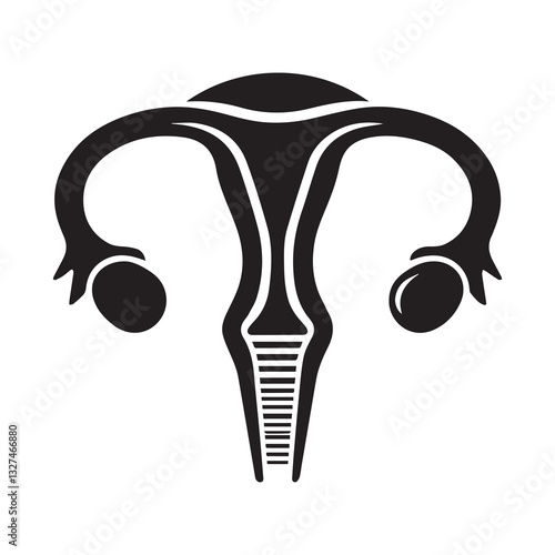 Simple Female Reproductive Organs Vector Icon – Modern Logo & Illustration