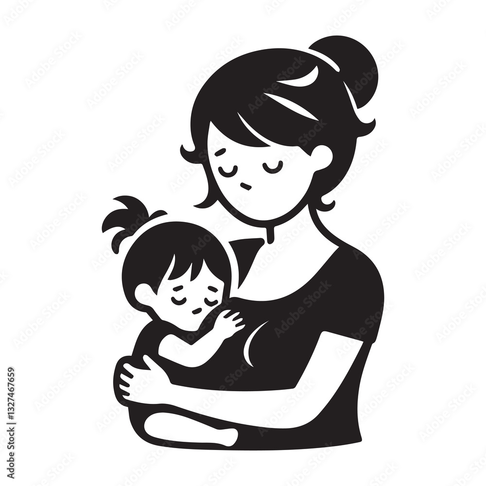 Simple Mother's Love Vector Icon – Modern Logo & Illustration Simple Mother's Love Vector Icon – Modern Logo & Illustration