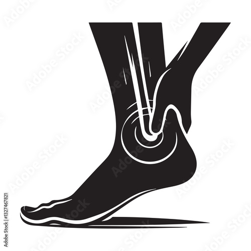 Simple Sore Foot Vector Design – Vintage Logo & Retro Illustration