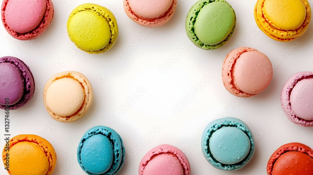 colorful macaroons circular permutation on white colorful macaroons circular permutation on white