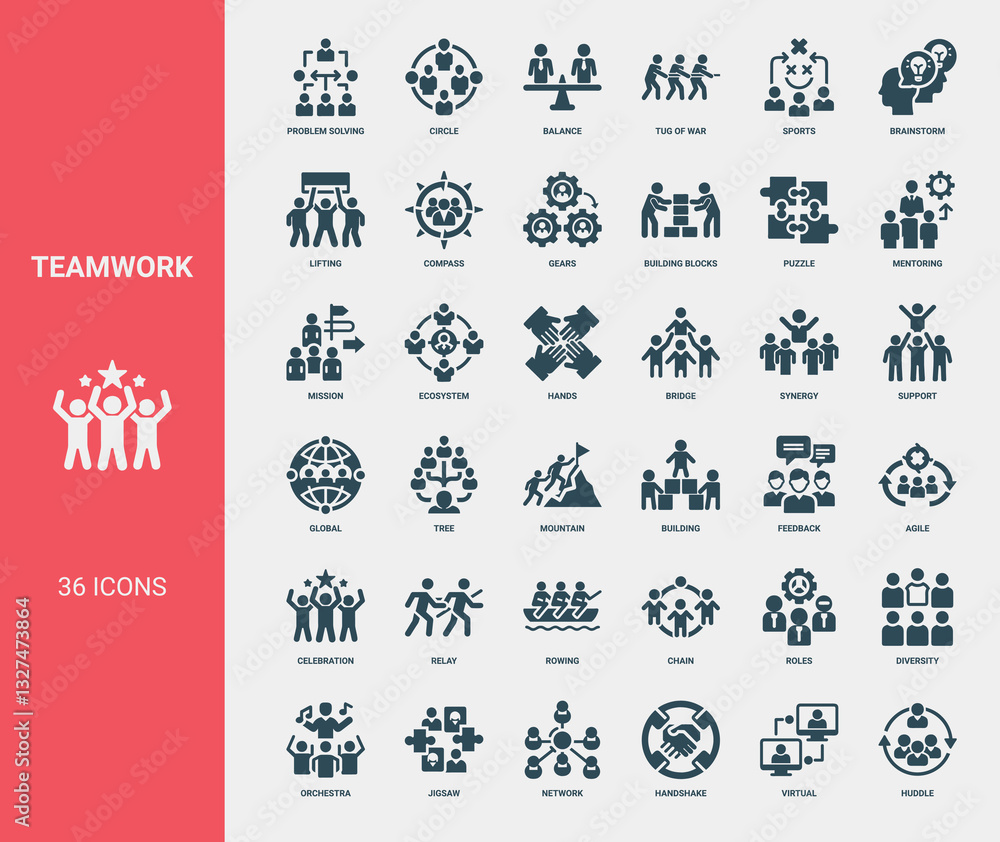 teamwork problem-solving balance achieving common goals icons, Support Global Tree Synergy teamwork problem-solving balance achieving common goals icons, Support Global Tree Synergy