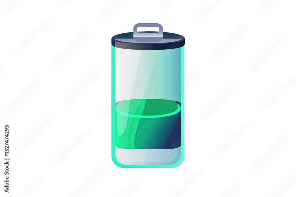 Energy Battery Level Indicator Green Battery Charge Power Meter Illustration Energy Battery Level Indicator Green Battery Charge Power Meter Illustration