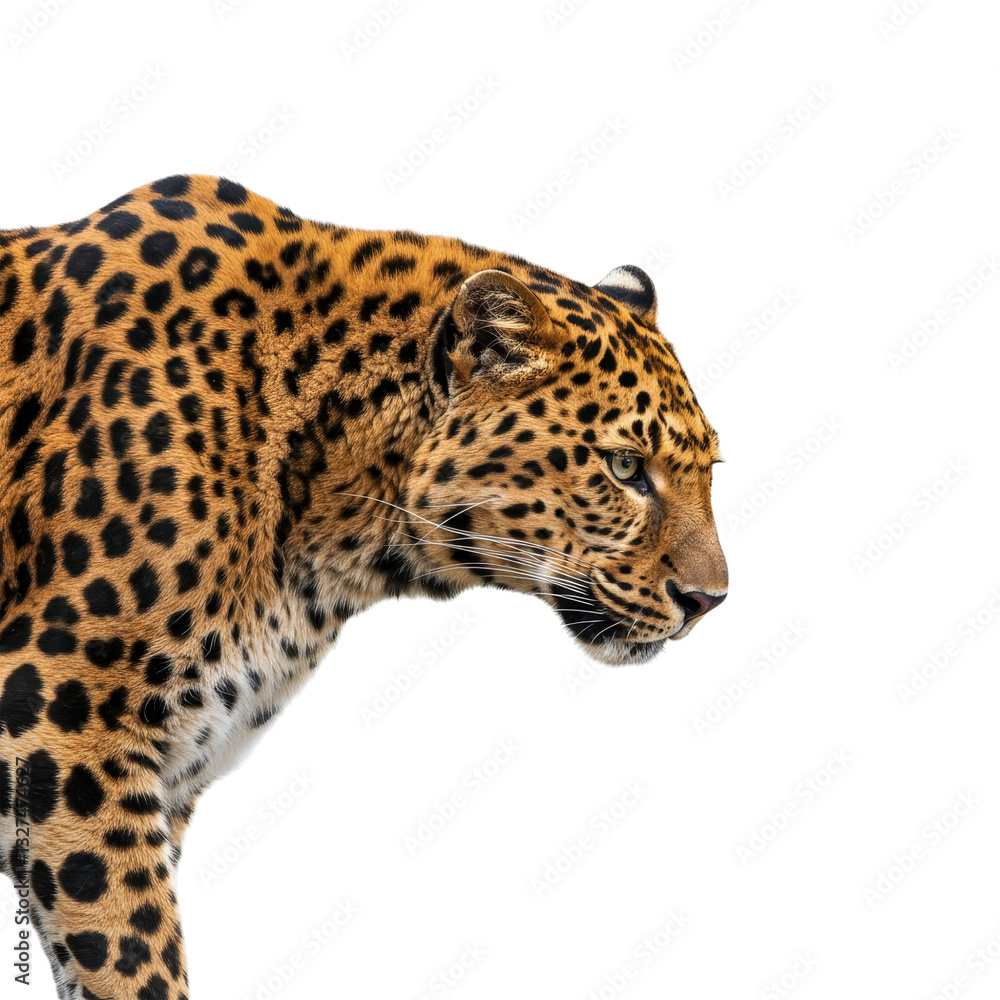 Fototapeta premium Amur Leopard on high quality transparent background png