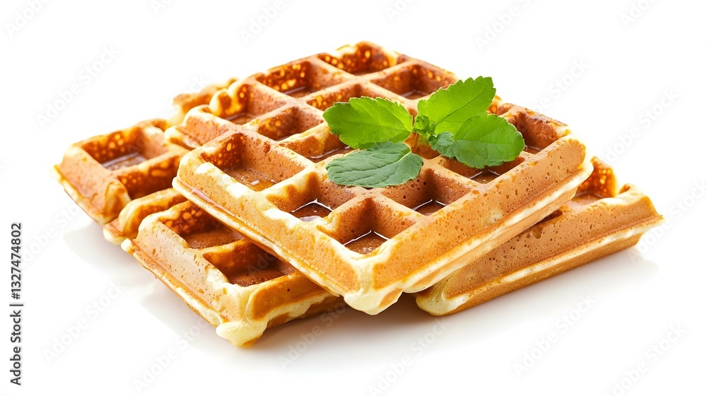 Freshly baked belgian waffles isolated on white Freshly baked belgian waffles isolated on white