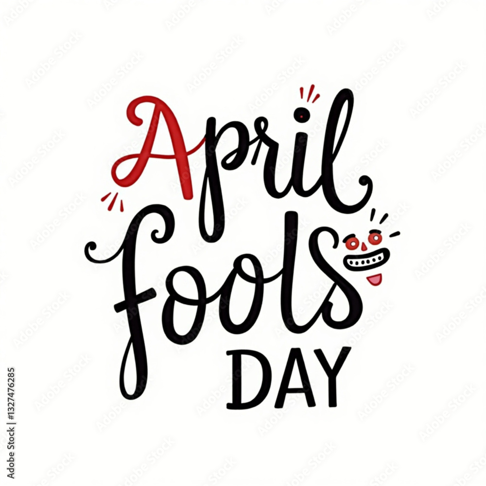 April Fools Day hand written lettering for greeting card, posters, prints. isolated in white background. Illustration vector. April Fools Day hand written lettering for greeting card, posters, prints. isolated in white background. Illustration vector.