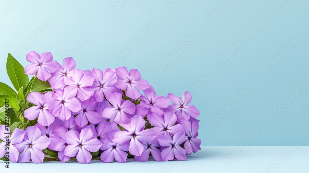 Obraz premium Lilac Flower Bouquet on Light Blue Background