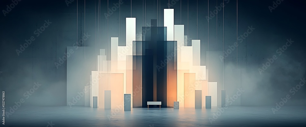 Abstract Cityscape Minimalist Design Night Scene Abstract Cityscape Minimalist Design Night Scene