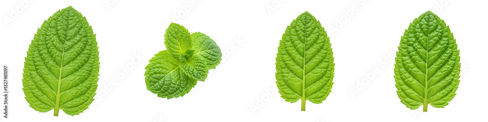 Set of Single Mint Leaf Set of Single Mint Leaf
