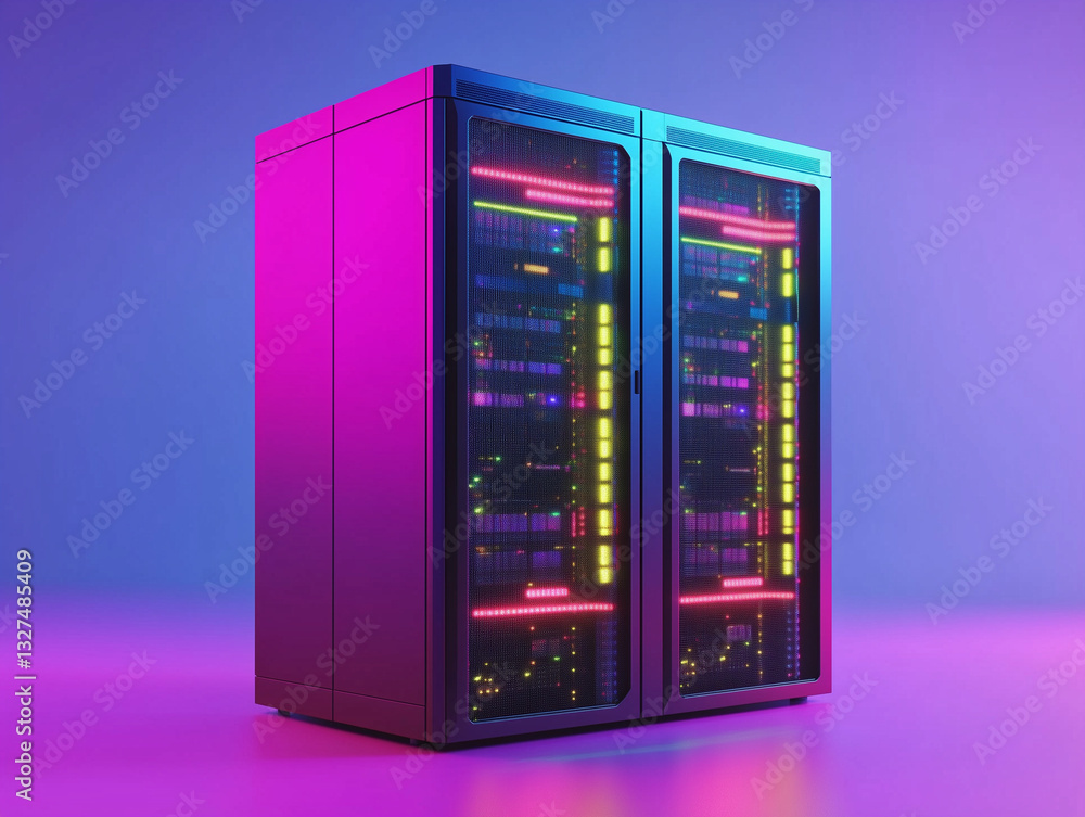 Data server rack isolated on a solid color background Data server rack isolated on a solid color background