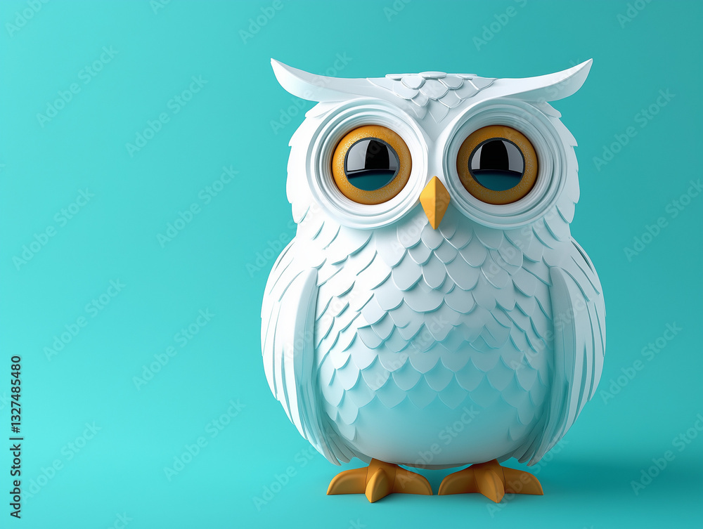 Obraz premium 3D owl isolated on a solid color background