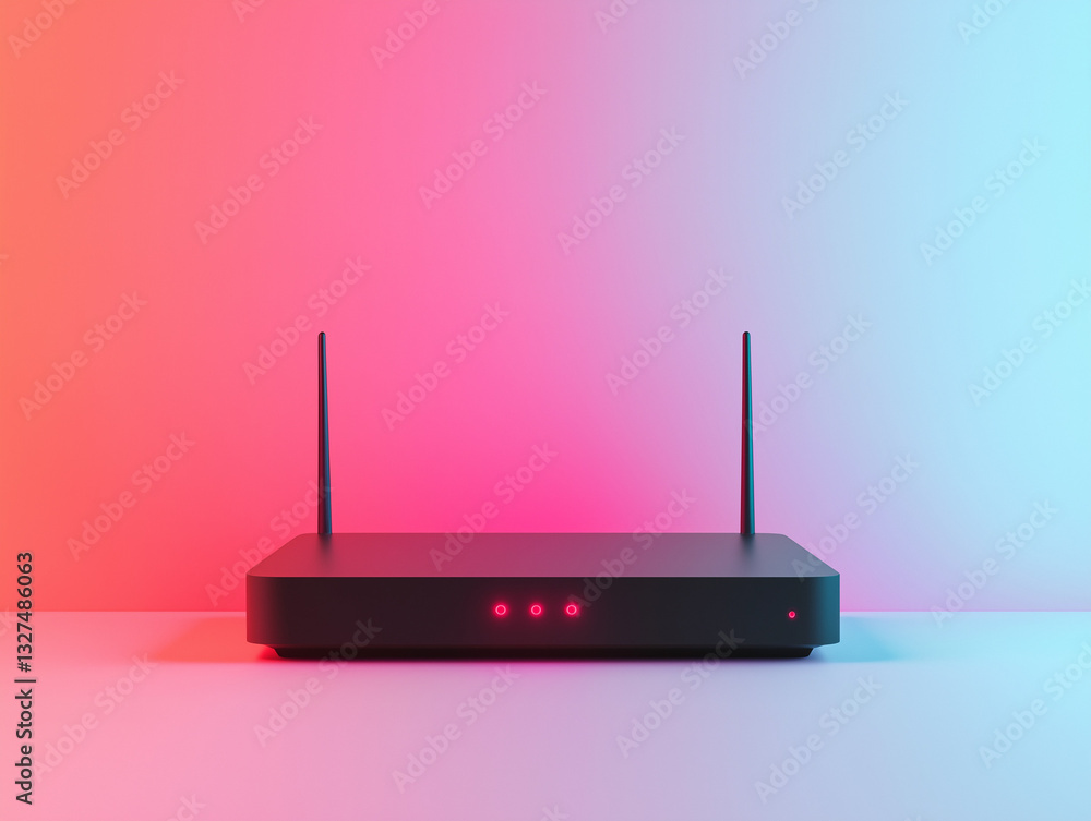 Fototapeta premium quantum internet router isolated on a solid color background