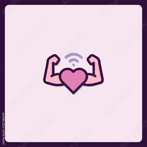 Empowered affection symbol, strong bond, connection and heart health concept