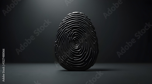 Wallpaper Mural Black 3D Fingerprint Texture on Dark Background - Minimalist Identity Security Image Torontodigital.ca