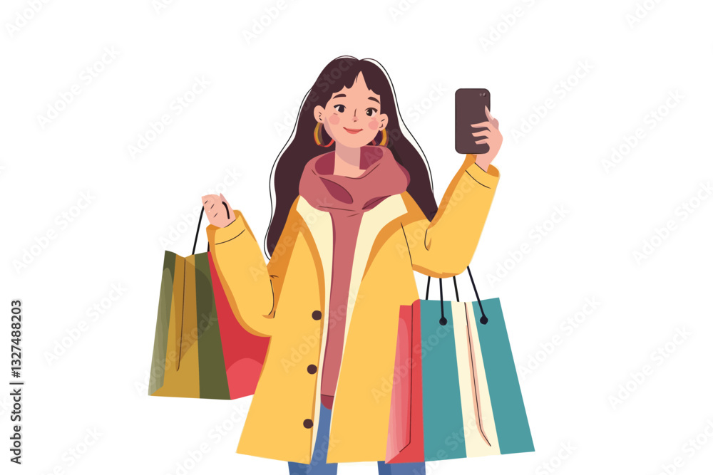 Teenage Asian girl taking a selfie with colorful shop korean isolated Teenage Asian girl taking a selfie with colorful shop korean isolated