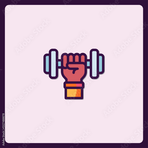 Vigorous workout icon illustrating strength training and physical exercise