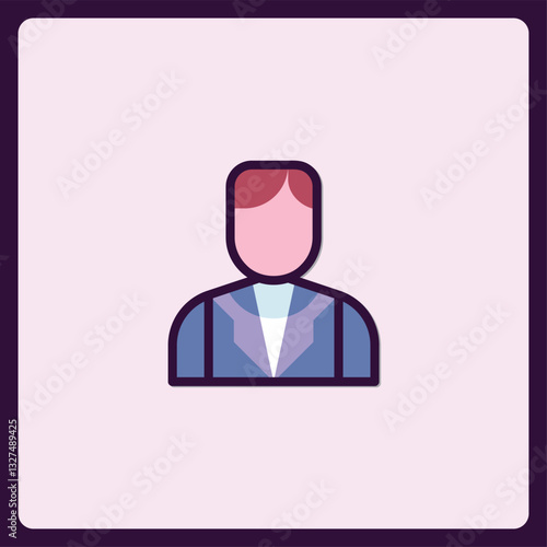 Stylized avatar icon for professional network user profile creation