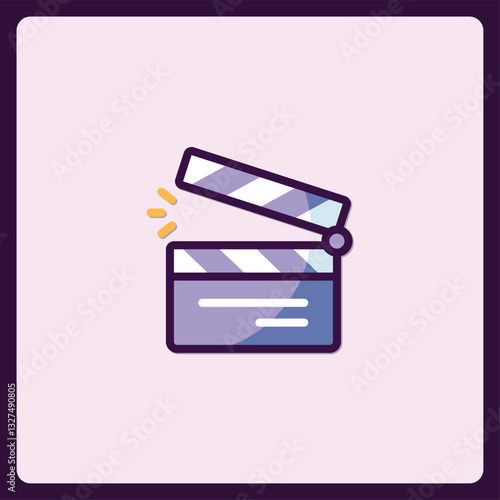 Captivating movie clapper board illustration for cinematographic projects media