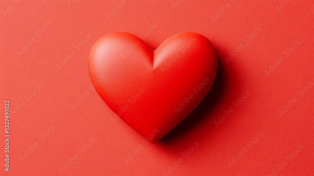 Red heart on a red background for love, care, emotion Red heart on a red background for love, care, emotion