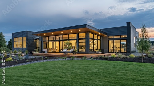 Modern modular home showcased in production facility with sleek design and efficient building processes for residential living