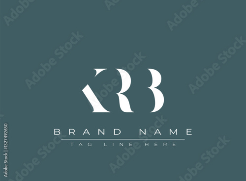 KRB abstract letter logo design. This logo is designed by three abstract letters.