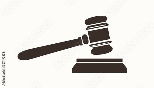 Judge gavel silhouette icon vector on white background. Judge Gavel Silhouette Icon Vector Legal Justice Symbol, Courtroom Illustration, law icon vector. auction hammer.
