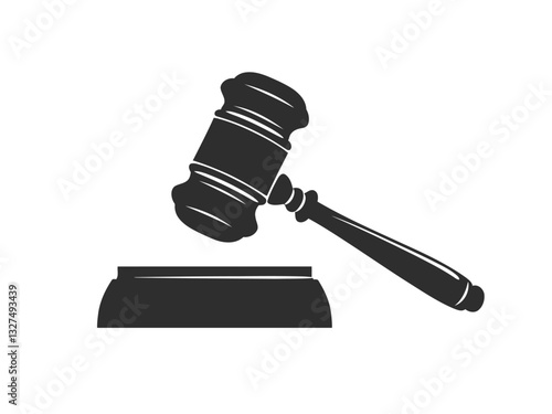Judge gavel silhouette icon vector on white background. Judge Gavel Silhouette Icon Vector Legal Justice Symbol, Courtroom Illustration, law icon vector. auction hammer.
