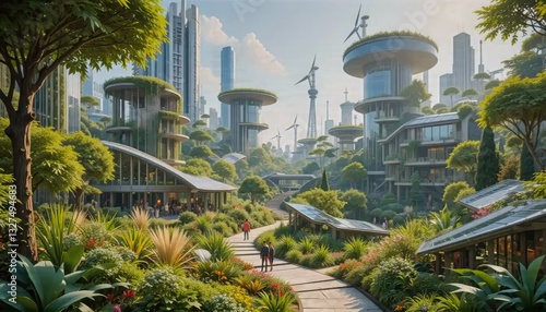 Solarpunk Sustainable Garden City 847