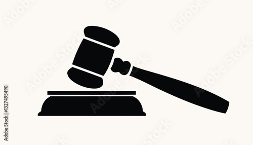 Judge gavel silhouette icon vector on white background. Judge Gavel Silhouette Icon Vector Legal Justice Symbol, Courtroom Illustration, law icon vector. auction hammer.