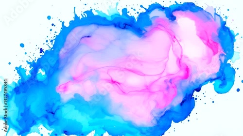 Beautiful blue spot appears on a white background 4k Video. generated with AI