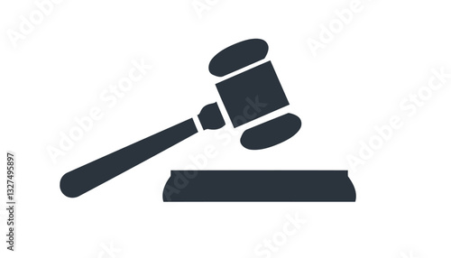 Judge gavel silhouette icon vector on white background. Judge Gavel Silhouette Icon Vector Legal Justice Symbol, Courtroom Illustration, law icon vector. auction hammer.