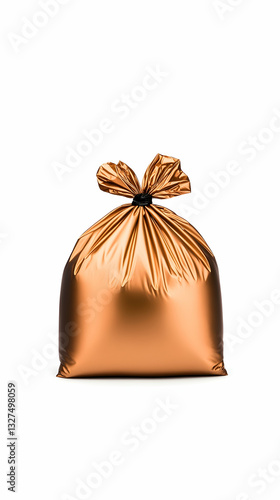 Metallic copper-colored trash bag