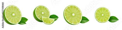 Set of Lime with Leaf
