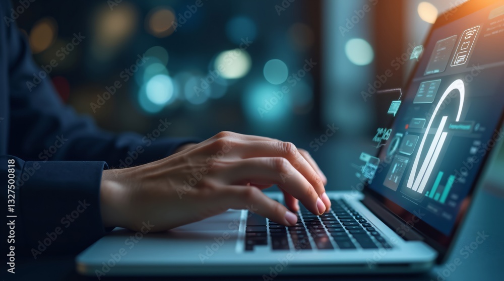 Cybersecurity concept with person using laptop. Digital lock icon on screen. Data protection, network security, and online privacy in digital age. IT security technology. Cybersecurity concept with person using laptop. Digital lock icon on screen. Data protection, network security, and online privacy in digital age. IT security technology.