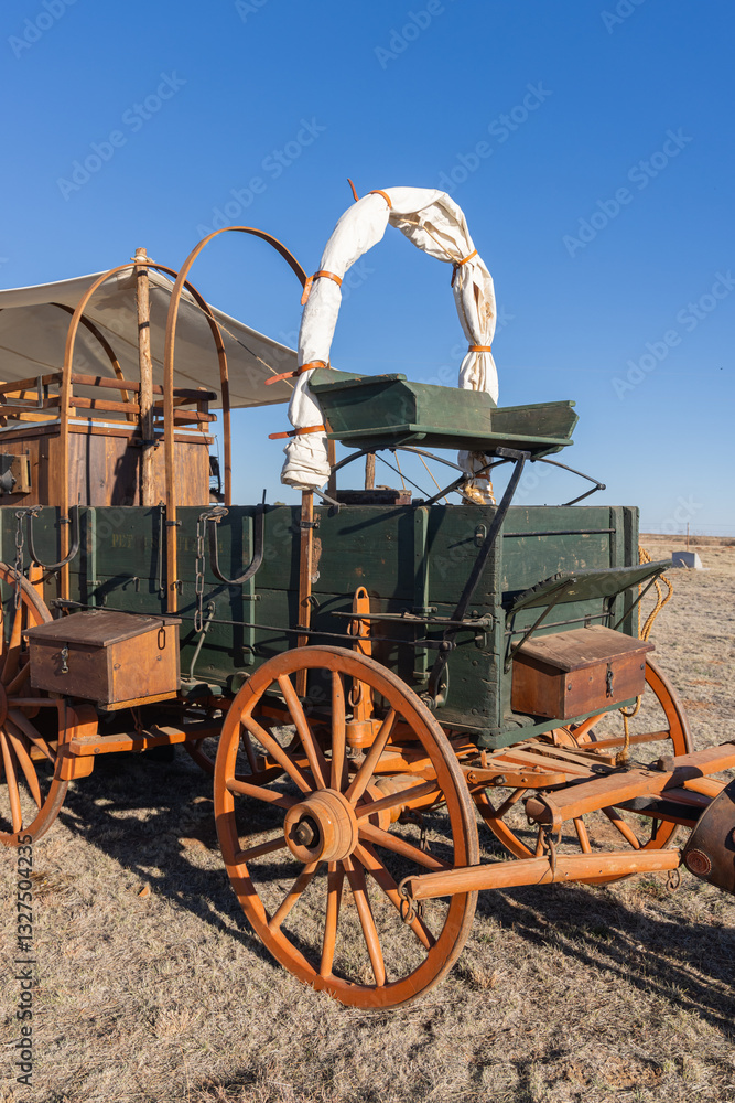 Old chuck wagon on a cattle ranch.