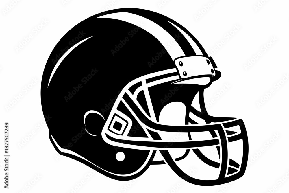 Fototapeta premium american football helmet line art silhouette vector illustration